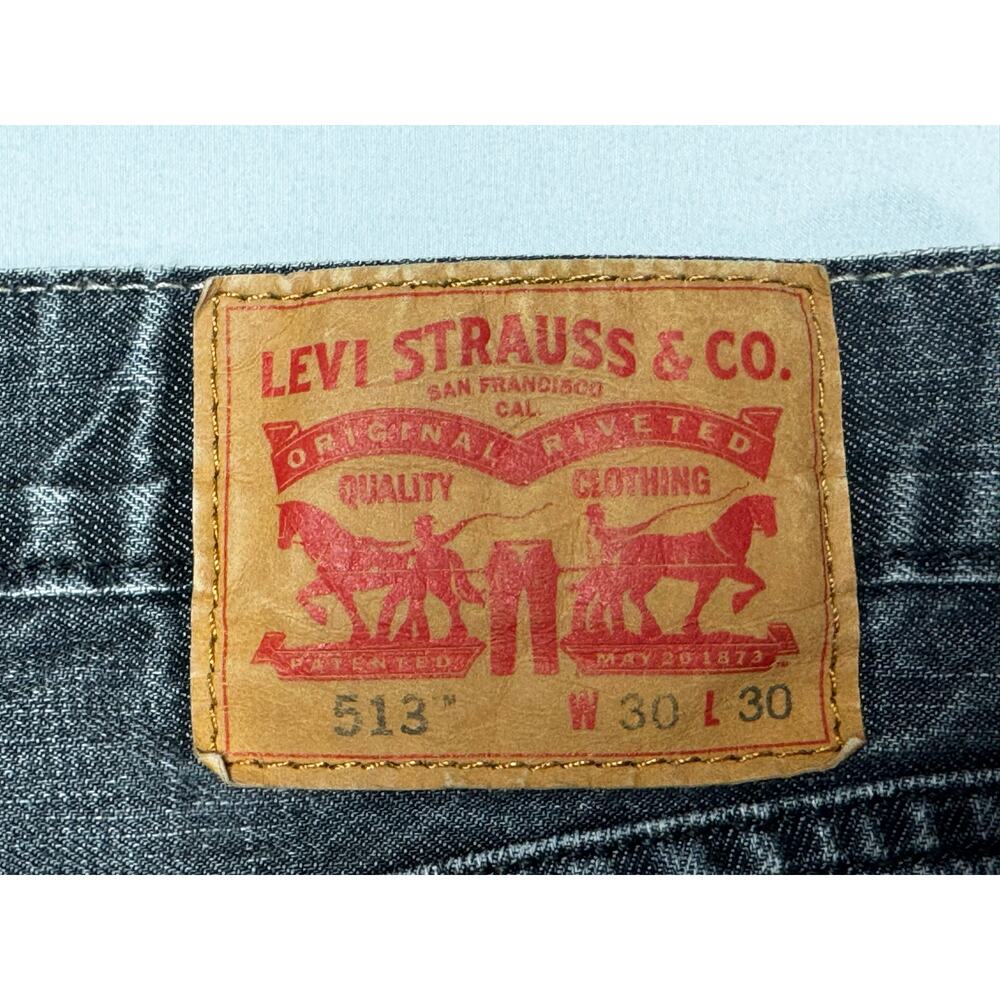 Levi's 513 Men's Slim Fit Straight Leg Gray  Jeans - Size 30x30 (30x28.5)* - Picture 3 of 5